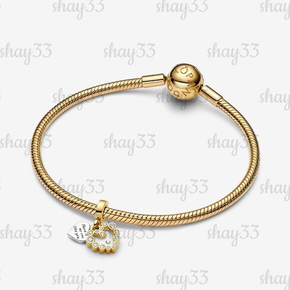 Pandora Sparkling Heart Double Dangle Charm - Picture 3 of 6